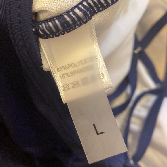 Women’s Flutter Swim Top. Navy Blue. Large - Picture 8 of 8